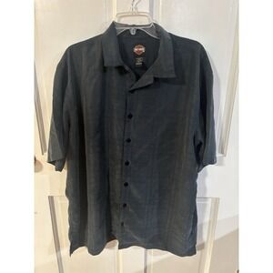 Harley Davidson Men's Shirt 20957 Large Black Poly Rayon